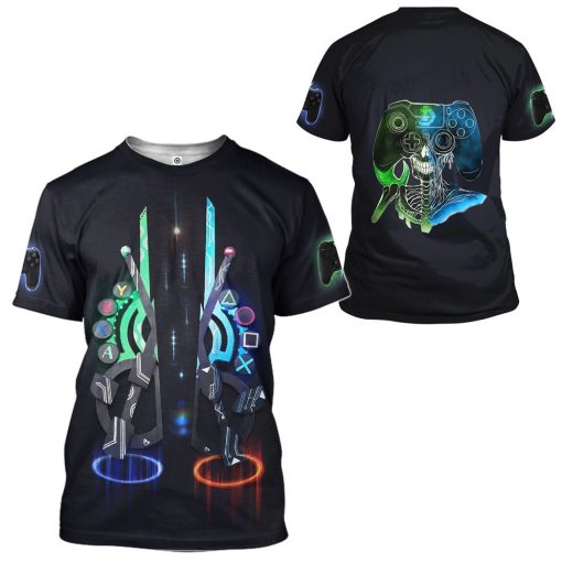 Gearhuman 3D Playstation vs Xbox Custom Tshirt Hoodie Apparel CU08121 3D Apparel