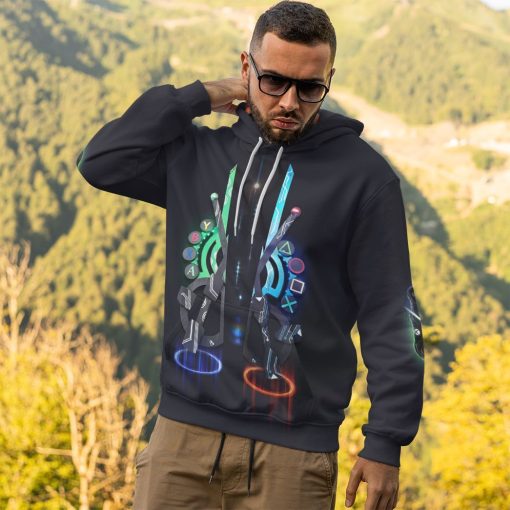 Gearhuman 3D Playstation vs Xbox Custom Tshirt Hoodie Apparel CU08121 3D Apparel