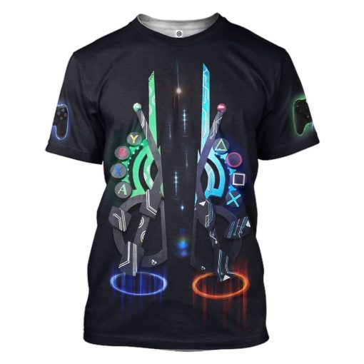 Gearhuman 3D Playstation vs Xbox Custom Tshirt Hoodie Apparel CU08121 3D Apparel T-Shirt S
