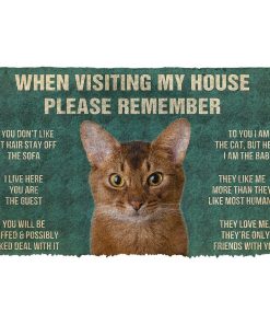GearHuman 3D Please Remember Abyssinian Cats House Rules Doormat GV260112 Doormat Doormat S(15,8''x23,6'')