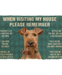 GearHuman 3D Please Remember Airedale Terrier Dogs House Rules Custom Doormat GR220161 Doormat Doormat S(15,8''x23,6'')