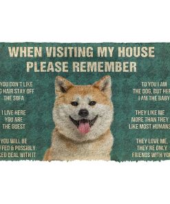 GearHuman 3D Please Remember Akita Dogs House Rules Custom Doormat GR220166 Doormat Doormat S(15,8''x23,6'')