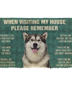GearHuman 3D Please Remember Alaskan Malamute Dogs House Rules Custom Doormat GR220165 Doormat Doormat S(15,8''x23,6'')