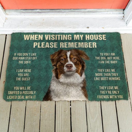GearHuman 3D Please Remember Australian Shepherd Dogs House Rules Custom Doormat GR220167 Doormat
