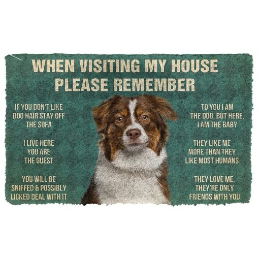 GearHuman 3D Please Remember Australian Shepherd Dogs House Rules Custom Doormat GR220167 Doormat Doormat S(15,8''x23,6'')