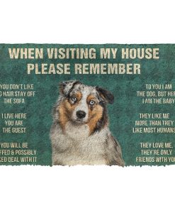 GearHuman 3D Please Remember Australian Shepherd Dog's House Rules Doormat GR20015 Doormat Doormat S(15,8''x23,6'') 