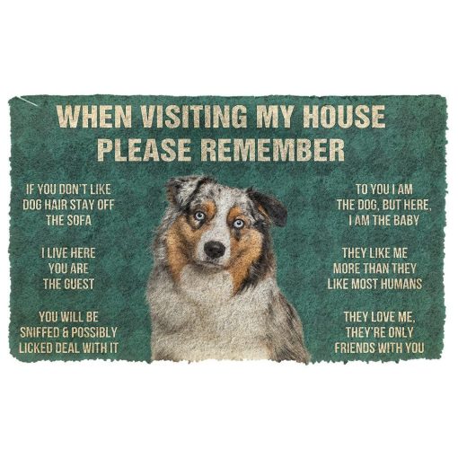 GearHuman 3D Please Remember Australian Shepherd Dog's House Rules Doormat GR20015 Doormat Doormat S(15,8''x23,6'')