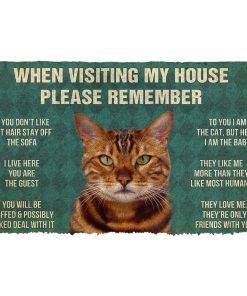 GearHuman 3D Please Remember Bengal Cat House Rules Doormat GR220148 Doormat Doormat S(15,8''x23,6'') 