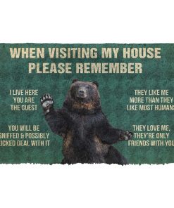 Gearhuman 3D Please Remember Black Bears House Rule Custom Doormat GW08036 Doormat Doormat S(15,8''x23,6'')