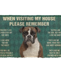 GearHuman 3D Please Remember Boxer Dog's House Rules Doormat GR200112 Doormat Doormat S(15,8''x23,6'') 
