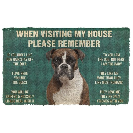 GearHuman 3D Please Remember Boxer Dog's House Rules Doormat GR200112 Doormat Doormat S(15,8''x23,6'')