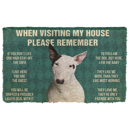 GearHuman 3D Please Remember Bull Terrier Dog's House Rules Doormat GR200113 Doormat Doormat S(15,8''x23,6'')