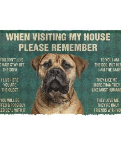 GearHuman 3D Please Remember Bullmastiff Dog's House Rules Doormat GR200112 Doormat Doormat S(15,8''x23,6'') 