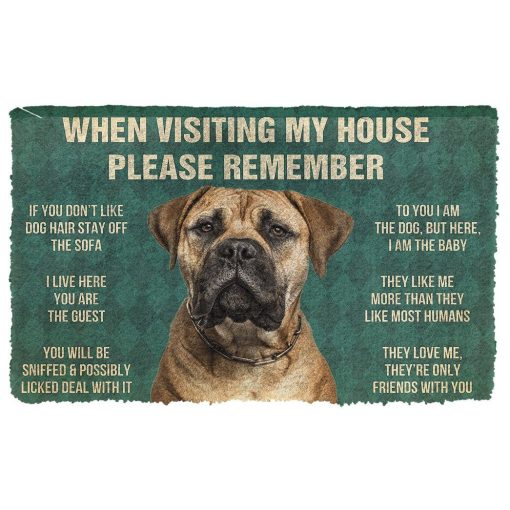 GearHuman 3D Please Remember Bullmastiff Dog's House Rules Doormat GR200114 Doormat Doormat S(15,8''x23,6'')
