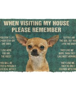 GearHuman 3D Please Remember Chihuahua Dogs House Rules Custom Doormat GR220160 Doormat Doormat S(15,8''x23,6'')