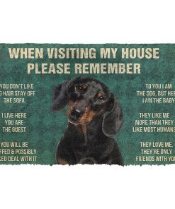 GearHuman 3D Please Remember Dachshunds Dog's House Rules Doormat GR20014 Doormat Doormat S(15,8''x23,6'') 