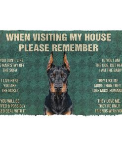 GearHuman 3D Please Remember Doberman Pinscher Dogs House Rules Doormat GV22018 Doormat Doormat S(15,8''x23,6'')