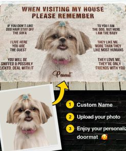 Gearhuman 3D Please Remember Dogs House Rule Custom Photo Custom Name Doormat GW0107212 Doormat Custom Photo S(15,8 inch x 23,6 inch)