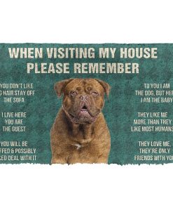 GearHuman 3D Please Remember Dogue de Bordeaux Dogs House Rules Doormat GV22019 Doormat Doormat S(15,8''x23,6'')