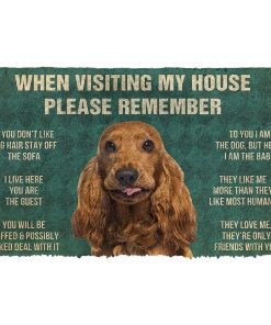 GearHuman 3D Please Remember English Cocker Spaniel Dogs House Rules Doormat GV250115 Doormat Doormat S(15,8''x23,6'')