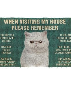 GearHuman 3D Please Remember Exotic Shorthair Cats House Rules Doormat GV260111 Doormat Doormat S(15,8''x23,6'')