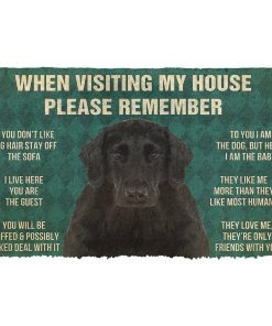 GearHuman 3D Please Remember Flat Coated Retriever Dogs House Rules Doormat GV250158 Doormat Doormat S(15,8''x23,6'')