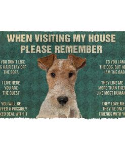 GearHuman 3D Please Remember Fox Terrier Dogs House Rules Doormat GV250119 Doormat Doormat S(15,8''x23,6'')