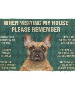GearHuman 3D Please Remember French Bulldog Dog's House Rules Doormat GR20016 Doormat Doormat S(15,8''x23,6'') 