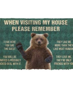 Gearhuman 3D Please Remember Grizzly Bears House Rule Custom Doormat GW08035 Doormat Doormat S(15,8''x23,6'')