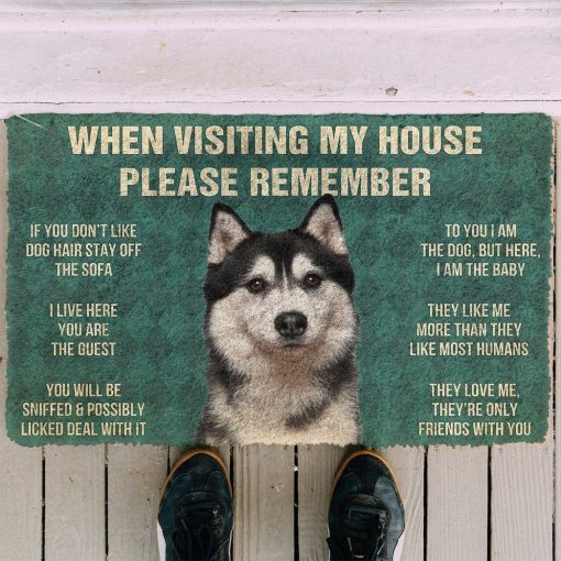 GearHuman 3D Please Remember Husky Dog's House Rules Doormat GR200110 Doormat