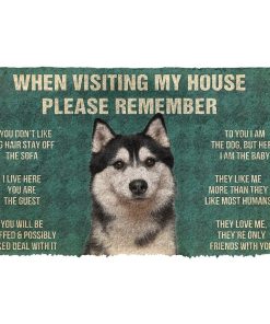 GearHuman 3D Please Remember Husky Dog's House Rules Doormat GR200110 Doormat Doormat S(15,8''x23,6'') 