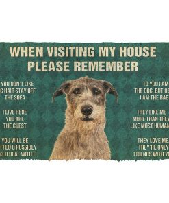 GearHuman 3D Please Remember Irish Wolfhound Dogs House Rules Doormat GV250121 Doormat Doormat S(15,8''x23,6'')