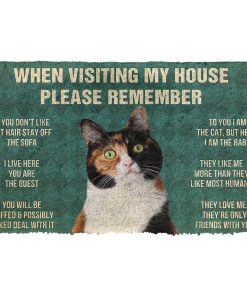GearHuman 3D Please Remember Japanese Bobtail Cat House Rules Doormat GR15015 Doormat Doormat S(15,8''x23,6'') 