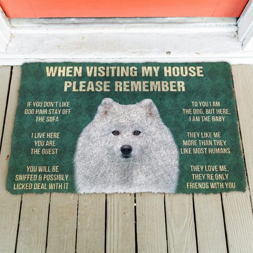 GearHuman 3D Please Remember Japanese Spitz Dogs House Rules Doormat GV250150 Doormat