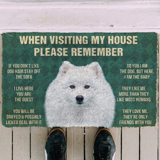 GearHuman 3D Please Remember Japanese Spitz Dogs House Rules Doormat GV250150 Doormat