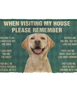GearHuman 3D Please Remember Labrador Retriever Dog's House Rules Doormat GR20012 Doormat Doormat S(15,8''x23,6'')