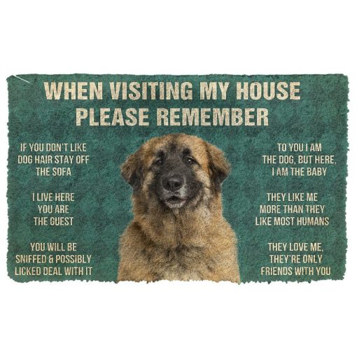 GearHuman 3D Please Remember Leonberger Dogs House Rules Doormat GV250147 Doormat Doormat S(15,8''x23,6'')