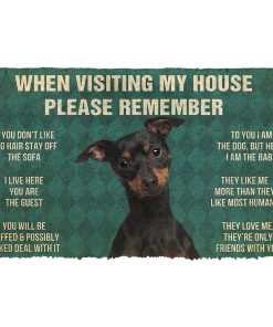 GearHuman 3D Please Remember Miniature Pinscher Dog's House Rules Doormat GW220130 Doormat Doormat S(15,8''x23,6'')