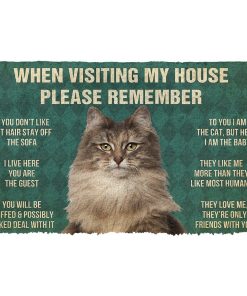 GearHuman 3D Please Remember Norwegian Forest Cat House Rules Doormat GR15014 Doormat Doormat S(15,8''x23,6'')
