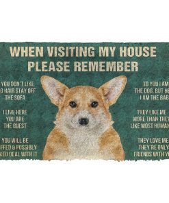GearHuman 3D Please Remember Pembroke Welsh Corgi Dogs House Rules Doormat GV250129 Doormat Doormat S(15,8''x23,6'')