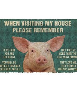 Gearhuman 3D Please Remember Pigs House Rule Custom Doormat GW08039 Doormat Doormat S(15,8''x23,6'')