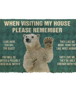 Gearhuman 3D Please Remember Polar Bears House Rule Custom Doormat GW08037 Doormat Doormat S(15,8''x23,6'')