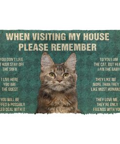 GearHuman 3D Please Remember Polydactyl Cat House Rules Doormat GR14019 Doormat Doormat S(15,8''x23,6'')