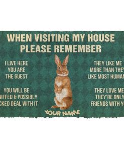 Gearhuman 3D Please Remember Rabbits House Rule Custom GW22019 Doormat Doormat S(15,8''x23,6'')