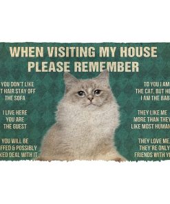 GearHuman 3D Please Remember Ragdoll Cat House Rules Doormat GR220150 Doormat Doormat S(15,8''x23,6'')