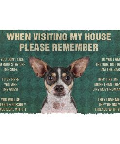 GearHuman 3D Please Remember Rat Terrier Dogs House Rules Doormat GV250132 Doormat Doormat S(15,8''x23,6'')