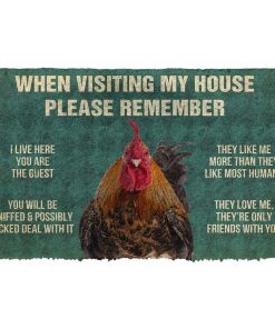 Gearhuman 3D Please Remember Roosters House Rule Custom Doormat GW08038 Doormat Doormat S(15,8''x23,6'')