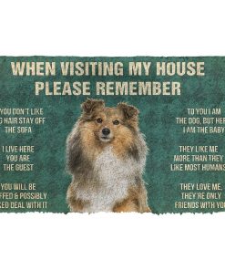 Gearhuman 3D Please Remember Shetland Sheepdog House Rules Custom Doormat GR230118 Doormat Doormat S(15,8''x23,6'')