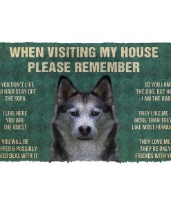 GearHuman 3D Please Remember Siberian Husky Dogs House Rules Doormat GV250137 Doormat Doormat S(15,8''x23,6'')