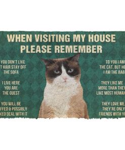 GearHuman 3D Please Remember Snowshoe Cat House Rules Doormat GR140110 Doormat Doormat S(15,8''x23,6'') 